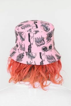 BROKEN PROMISES Headwear Secret Crush Pink Bucket Hat