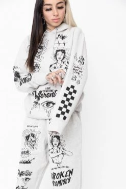 BROKEN PROMISES Hoodies Bye My Love Hoodie Heather Grey