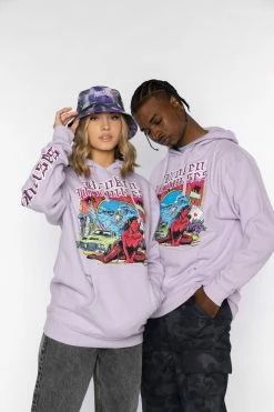 BROKEN PROMISES Hoodies Back To The Hood Lavender Hoodie