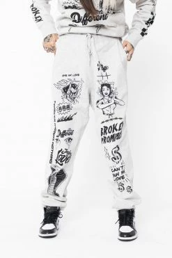 BROKEN PROMISES Bye My Love Sweatpants Grey