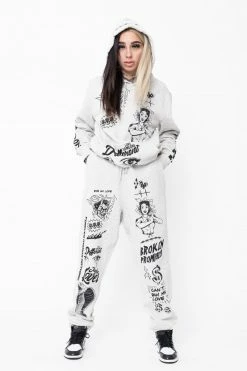 BROKEN PROMISES Hoodies Bye My Love Hoodie Heather Grey