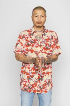 BROKEN PROMISES Scorpion Vines Red Button Up Shirt Shirts