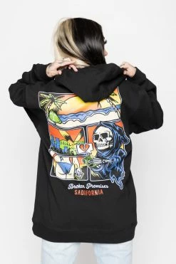 BROKEN PROMISES Hoodies Sadifornia Hoodie Black 18 BROKEN PROMISES Hoodies Sadifornia Hoodie Black