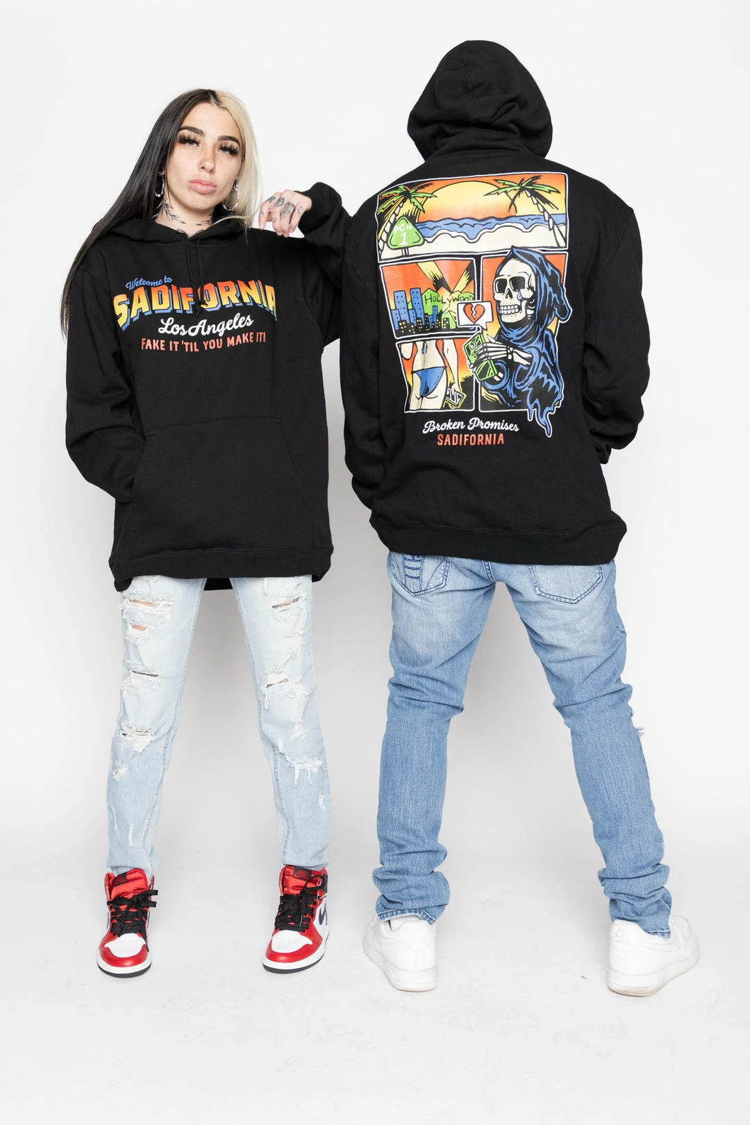 BROKEN PROMISES Hoodies Sadifornia Hoodie Black 3 BROKEN PROMISES Hoodies Sadifornia Hoodie Black