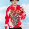 BROKEN PROMISES Up In Smoke Crystal Wash Strawberry Hoodie - BPxYH