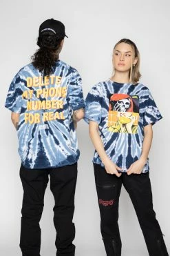 BROKEN PROMISES On Call Spiral Dye Tee Blue Shirts