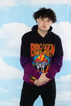 BROKEN PROMISES Memories Faded Dip Dye Purple Hoodie - BPxYH Hoodies