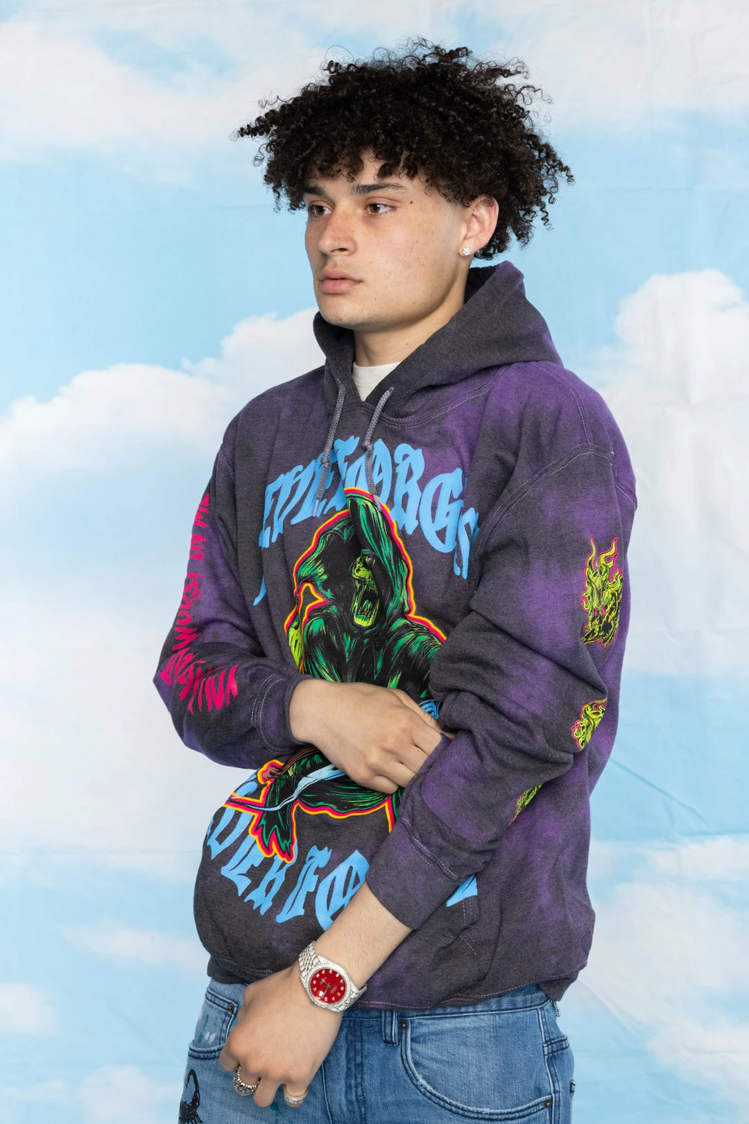 BROKEN PROMISES Hoodies Grave Goblin Hoodie Purple Tie Dye 17 BROKEN PROMISES Hoodies Grave Goblin Hoodie Purple Tie Dye