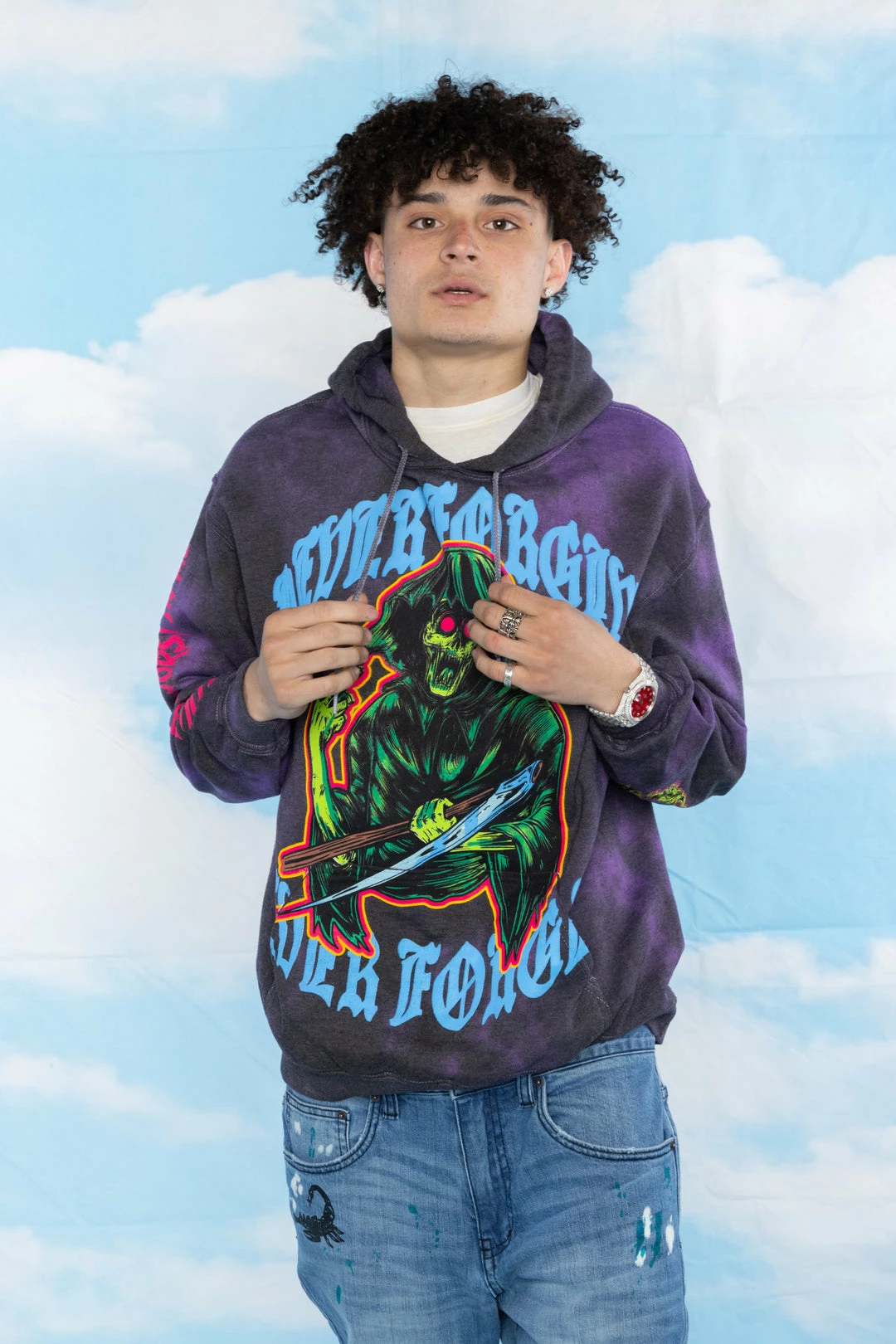 BROKEN PROMISES Hoodies Grave Goblin Hoodie Purple Tie Dye 18 BROKEN PROMISES Hoodies Grave Goblin Hoodie Purple Tie Dye