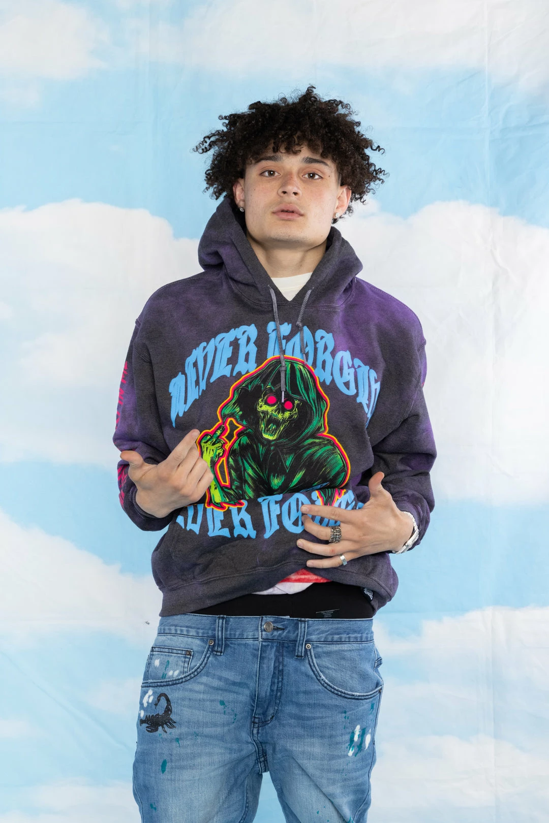 BROKEN PROMISES Hoodies Grave Goblin Hoodie Purple Tie Dye 20 BROKEN PROMISES Hoodies Grave Goblin Hoodie Purple Tie Dye