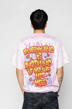 BROKEN PROMISES Airbrush Tie Dye Tee Pink - BP X Hot Stuff