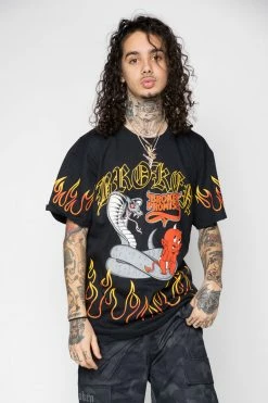 BROKEN PROMISES Shirts Cobra SST Black - BP X Hot Stuff