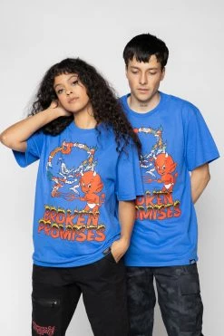 BROKEN PROMISES Ripper Tee Royal Blue - BP X Hot Stuff
