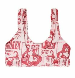 BROKEN PROMISES Demon Lover Bikini Top Pink Swim
