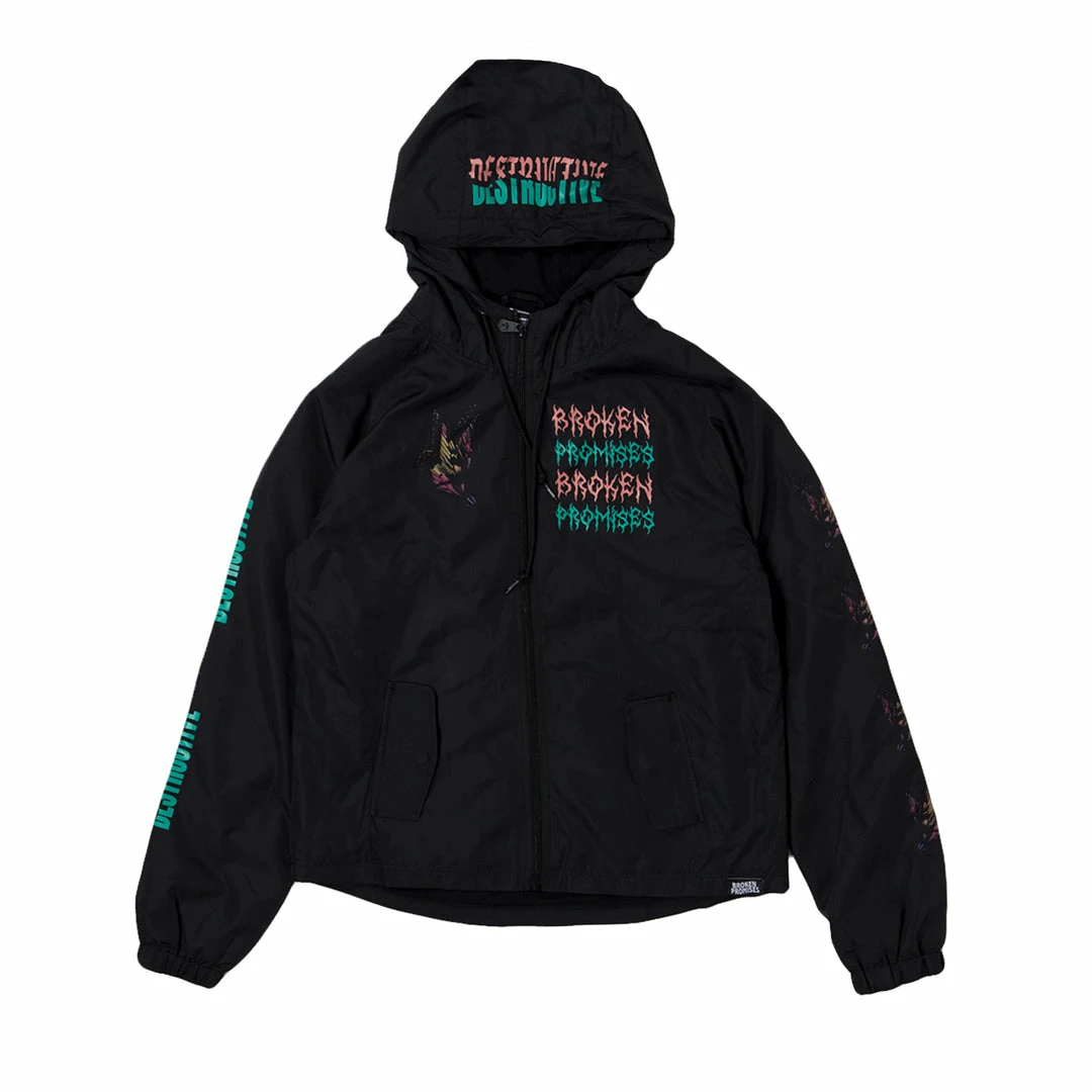 BROKEN PROMISES Destructive Nature Black Windbreaker 4 BROKEN PROMISES Destructive Nature Black Windbreaker