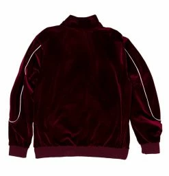 BROKEN PROMISES Sets Graveyard Velour Track Jacket - Maroon