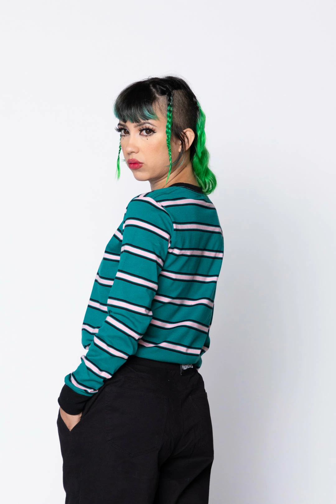 BROKEN PROMISES Shirts Destruction Stripe L/S Green 4 BROKEN PROMISES Shirts Destruction Stripe L/S Green