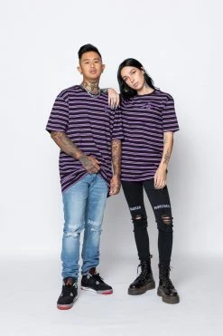 BROKEN PROMISES Thornless Stripe Purple Shirts 10 BROKEN PROMISES Thornless Stripe Purple Shirts