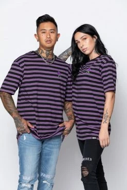 BROKEN PROMISES Thornless Stripe Purple Shirts 11 BROKEN PROMISES Thornless Stripe Purple Shirts
