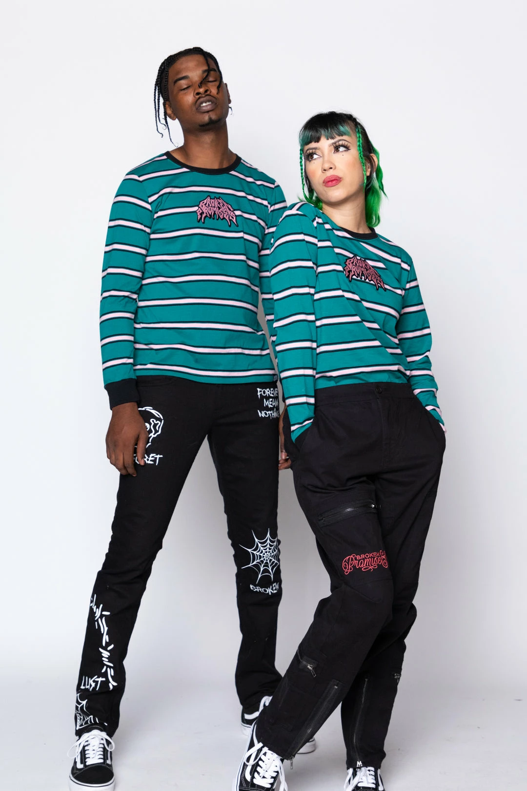 BROKEN PROMISES Shirts Destruction Stripe L/S Green 5 BROKEN PROMISES Shirts Destruction Stripe L/S Green