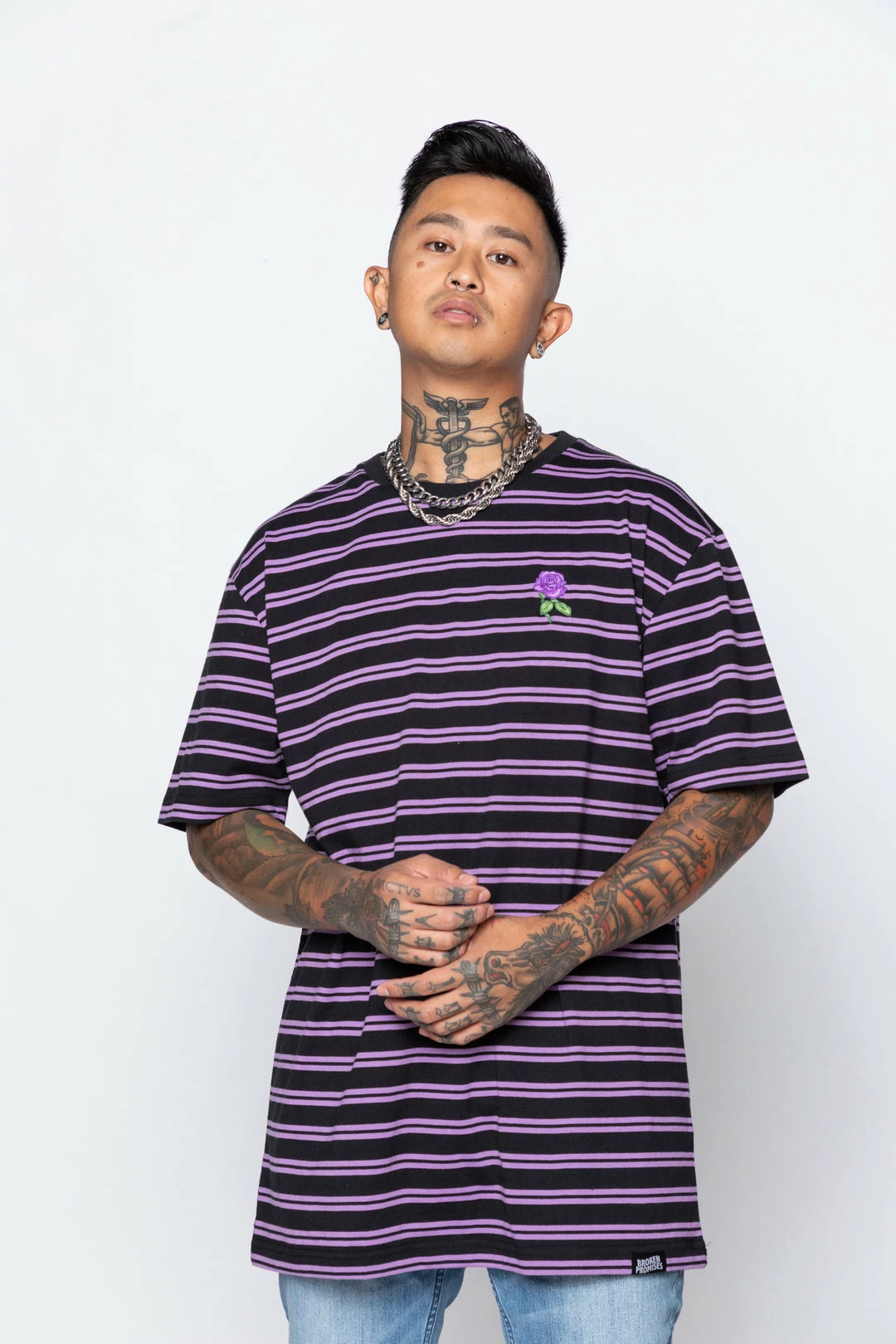 BROKEN PROMISES Thornless Stripe Purple Shirts 3 BROKEN PROMISES Thornless Stripe Purple Shirts