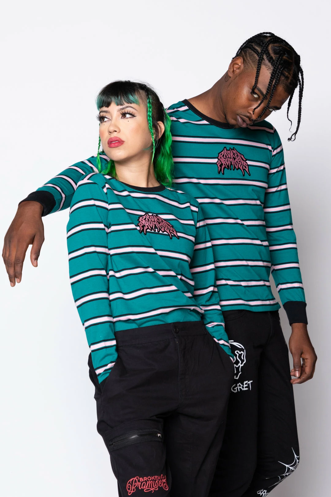 BROKEN PROMISES Shirts Destruction Stripe L/S Green 6 BROKEN PROMISES Shirts Destruction Stripe L/S Green
