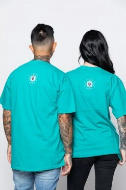 BROKEN PROMISES Micro Chip Tee Teal Shirts