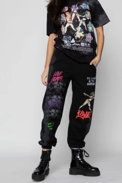 BROKEN PROMISES Love Me More Sweatpants Black