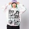 BROKEN PROMISES Demon Lover Hoodie White Tie Dye