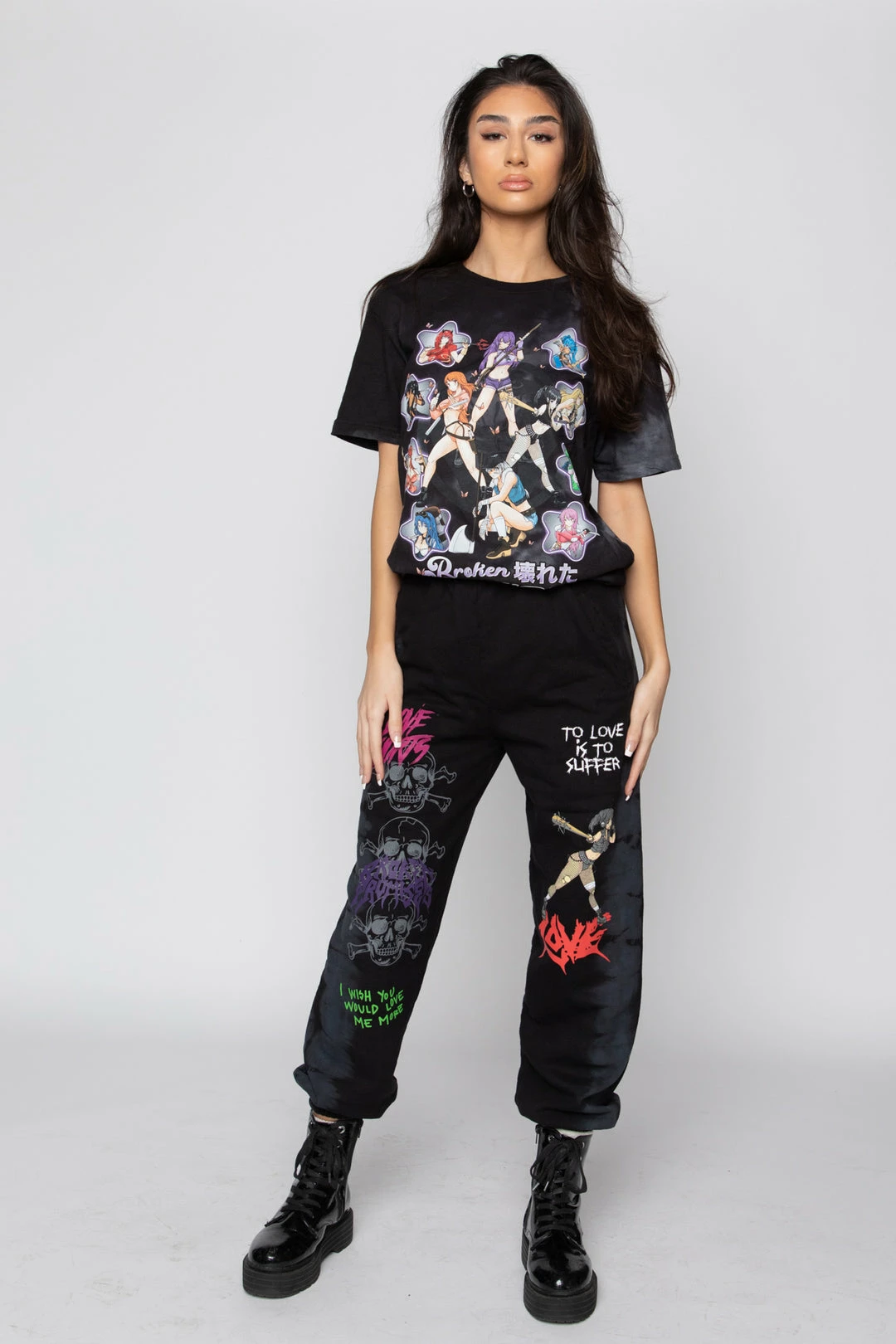 BROKEN PROMISES Love Me More Sweatpants Black 10 BROKEN PROMISES Love Me More Sweatpants Black