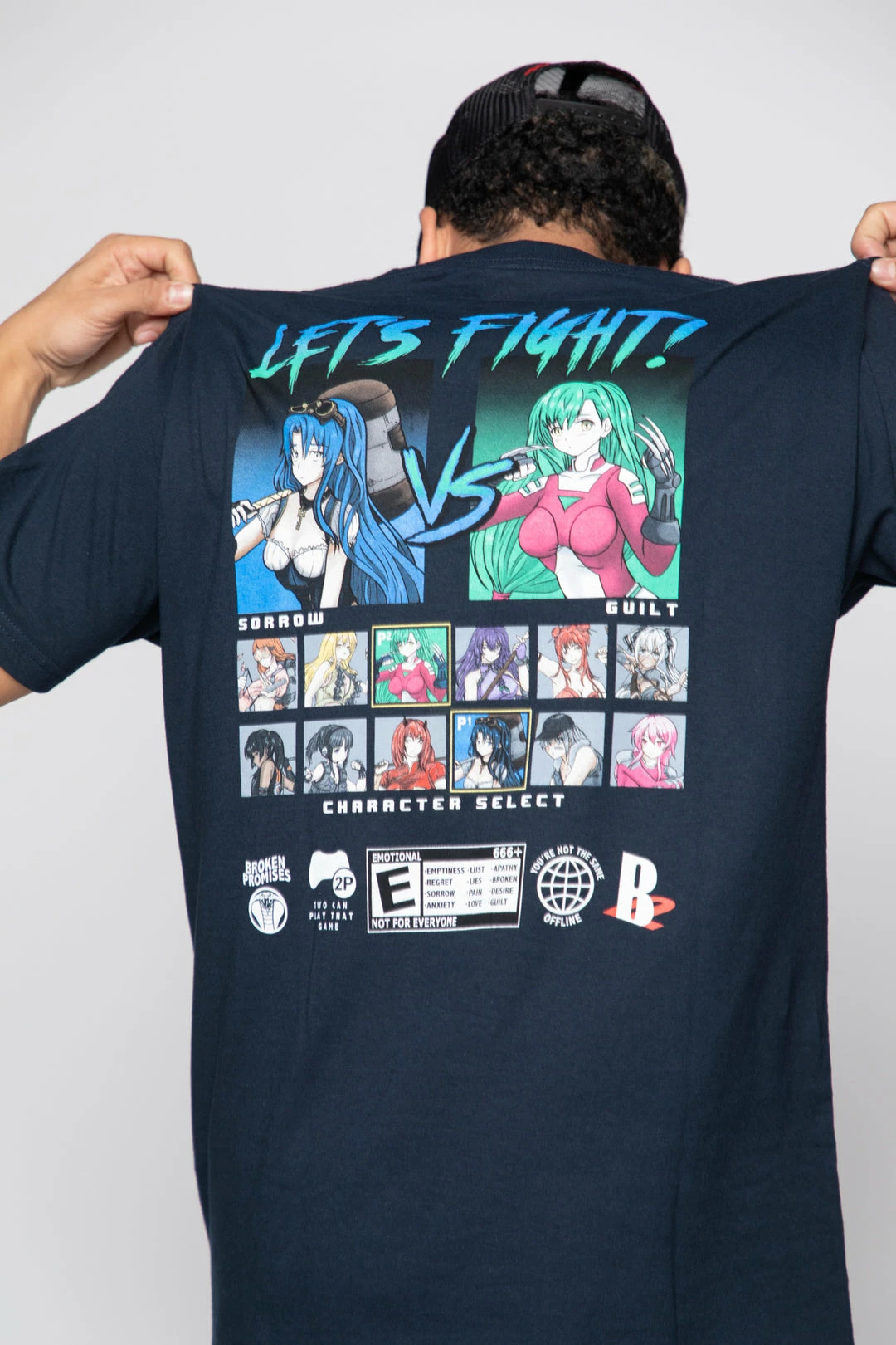 BROKEN PROMISES Let's Fight Tee Navy Shirts 9 BROKEN PROMISES Let's Fight Tee Navy Shirts