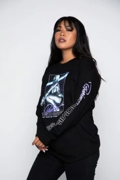 BROKEN PROMISES Shirts Cyborg Girl L/S Black