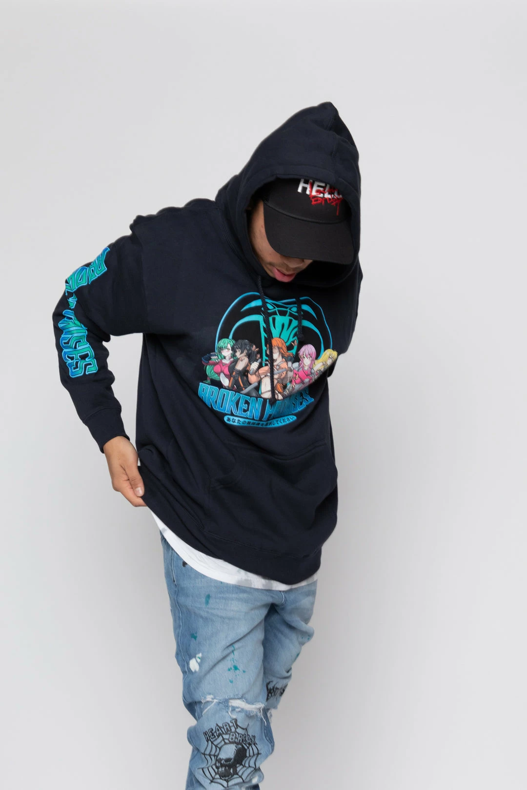 BROKEN PROMISES Let's Fight Hoodie Navy 8 BROKEN PROMISES Let's Fight Hoodie Navy