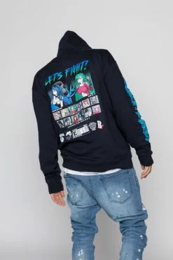 BROKEN PROMISES Let's Fight Hoodie Navy 23 BROKEN PROMISES Let's Fight Hoodie Navy