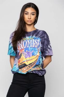 BROKEN PROMISES Up's And Down's Tie Dye Tee Purple 22 BROKEN PROMISES Up's And Down's Tie Dye Tee Purple