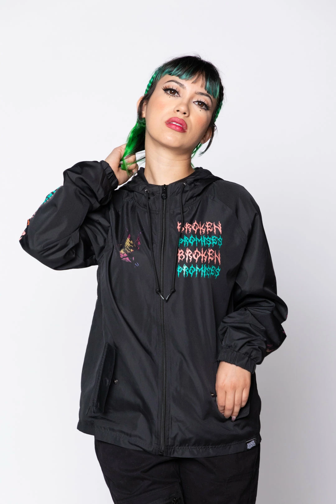 BROKEN PROMISES Destructive Nature Black Windbreaker 6 BROKEN PROMISES Destructive Nature Black Windbreaker