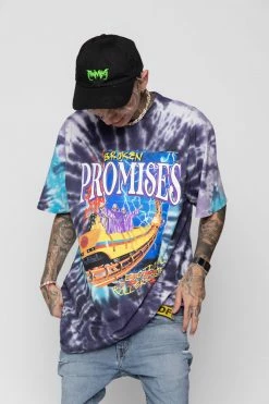 BROKEN PROMISES Up's And Down's Tie Dye Tee Purple 24 BROKEN PROMISES Up's And Down's Tie Dye Tee Purple