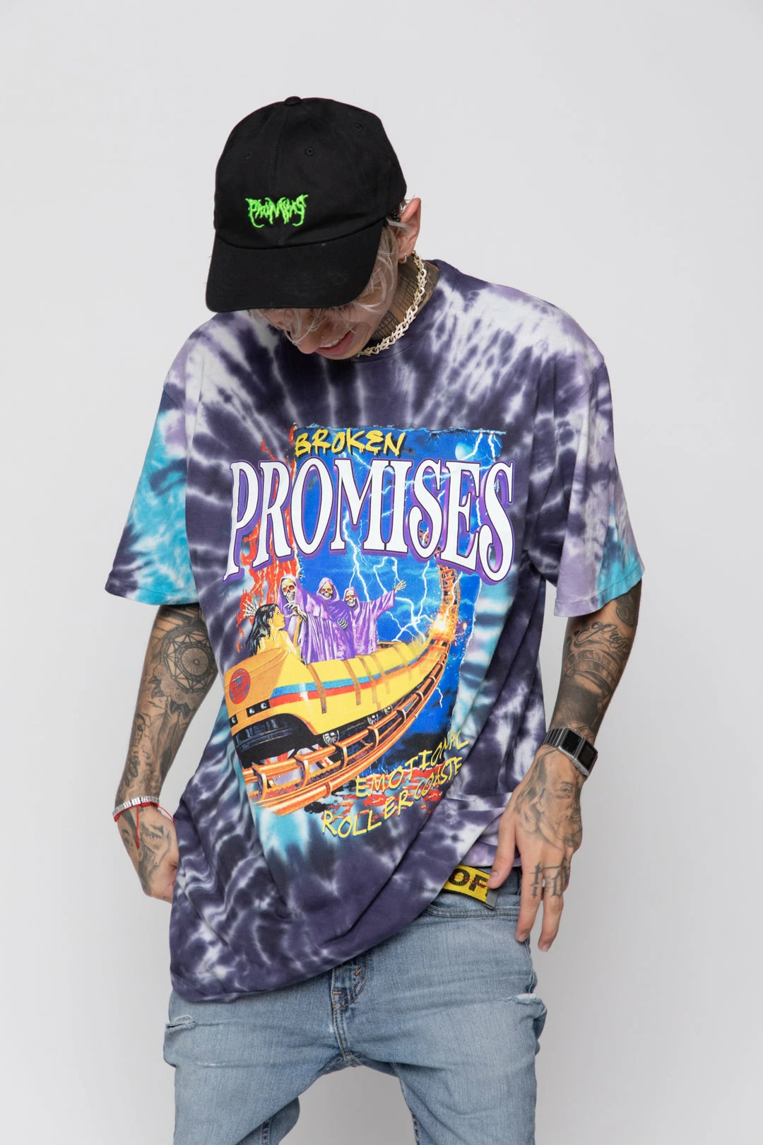BROKEN PROMISES Up's And Down's Tie Dye Tee Purple 11 BROKEN PROMISES Up's And Down's Tie Dye Tee Purple