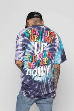 BROKEN PROMISES Up's And Down's Tie Dye Tee Purple 29 BROKEN PROMISES Up's And Down's Tie Dye Tee Purple