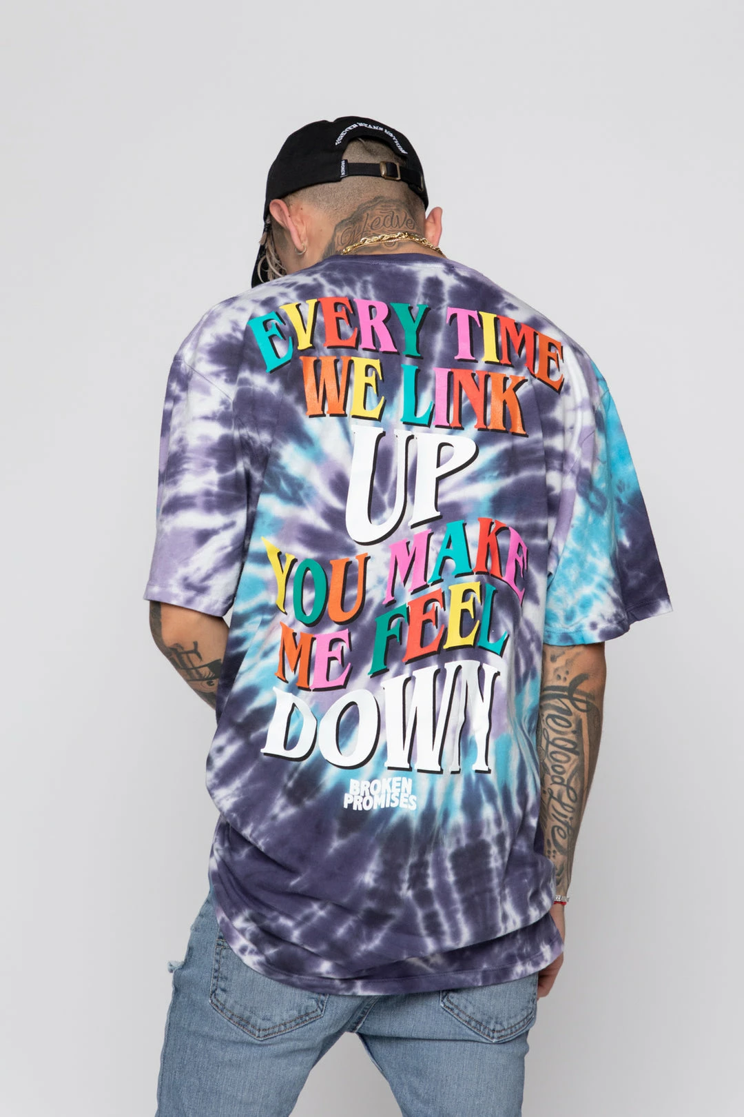 BROKEN PROMISES Up's And Down's Tie Dye Tee Purple 16 BROKEN PROMISES Up's And Down's Tie Dye Tee Purple