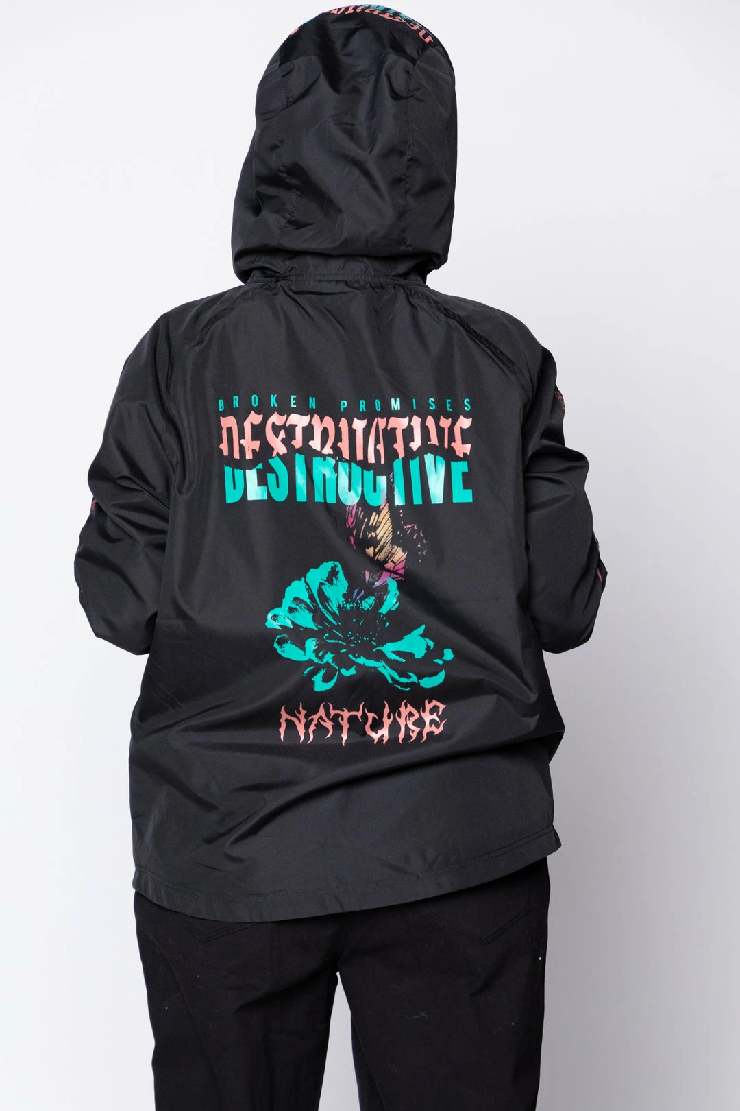 BROKEN PROMISES Destructive Nature Black Windbreaker 11 BROKEN PROMISES Destructive Nature Black Windbreaker