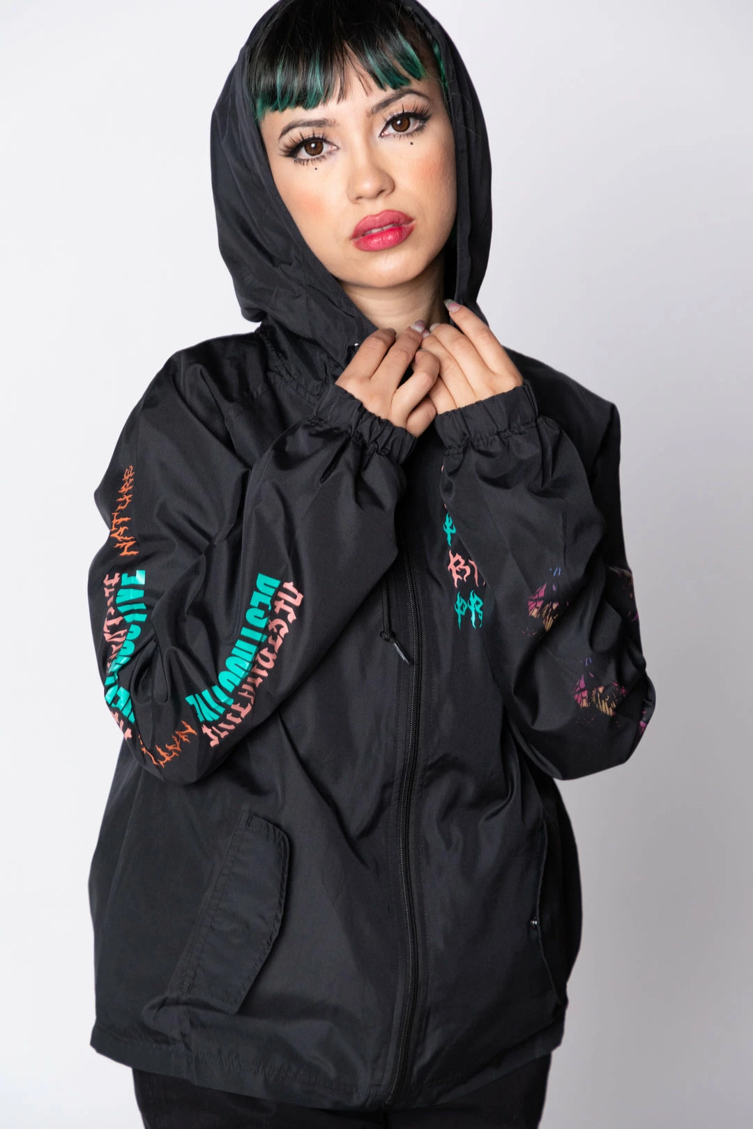 BROKEN PROMISES Destructive Nature Black Windbreaker 12 BROKEN PROMISES Destructive Nature Black Windbreaker