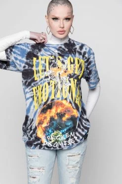 CASH Shirts Let's Get Emotional Tie Dye Tee Blue