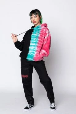 CASH Hoodies Slogan Tri-Color Dye Hoodie