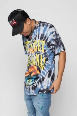 CASH Shirts Let's Get Emotional Tie Dye Tee Blue