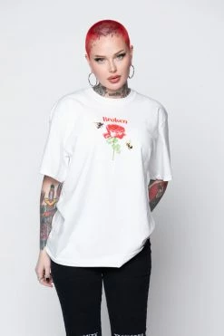 BROKEN PROMISES Shirts Happy On The Outside S/S White