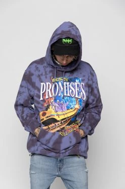 CASH Hoodies Up Down Tie Dye Hoodie Wash Blue