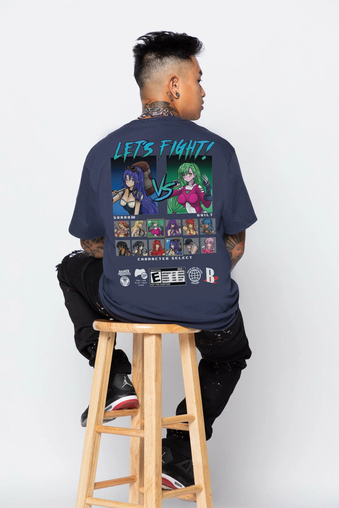 BROKEN PROMISES Let's Fight Tee Navy Shirts 4 BROKEN PROMISES Let's Fight Tee Navy Shirts