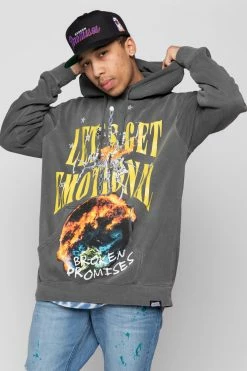 BROKEN PROMISES Hoodies Think Of Me Vintage Wash Hoodie