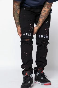 CASH Hell Bound Spatter Denim Bottoms